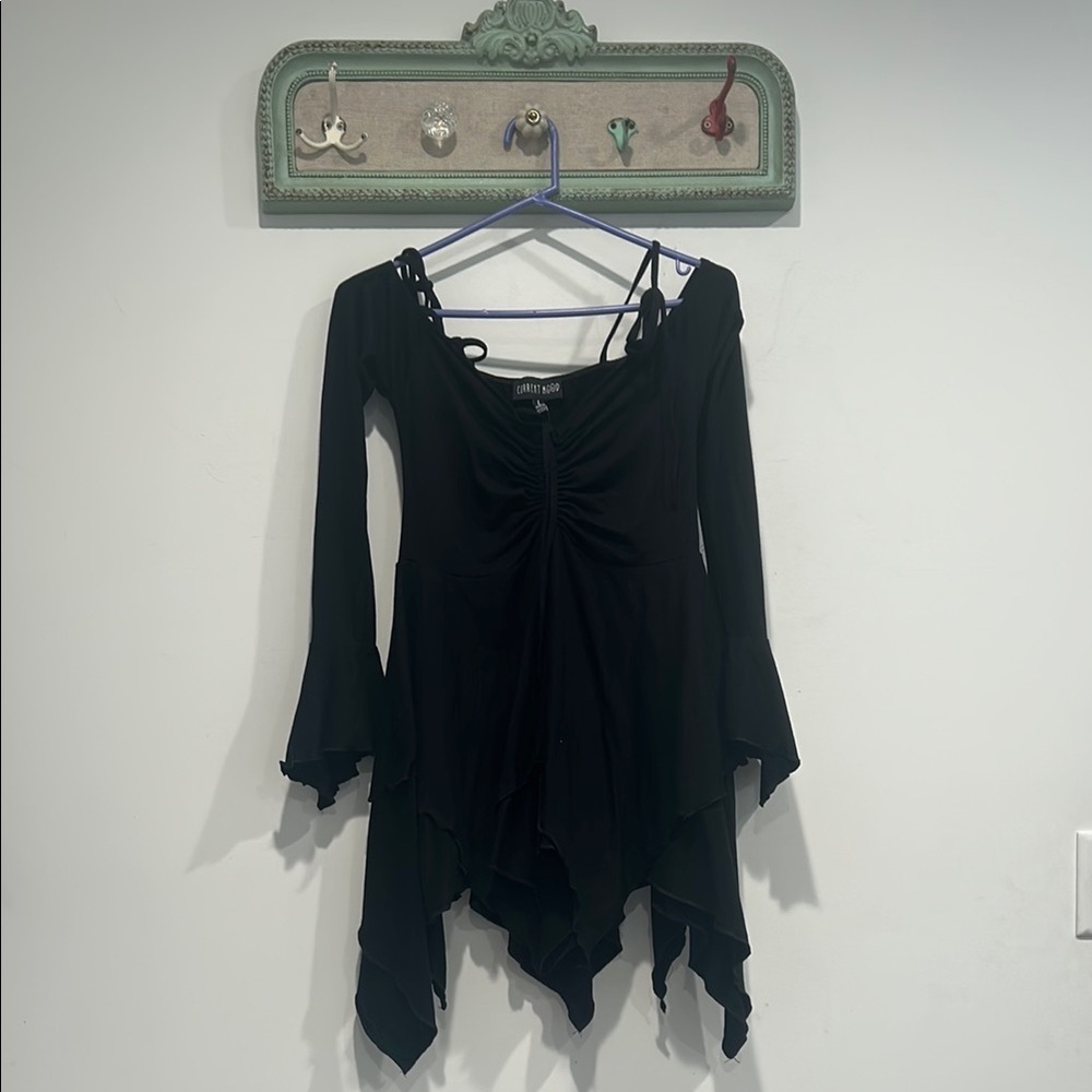 Current Mood Black Asymmetrical Handkerchief Hem … - image 1